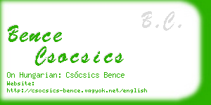 bence csocsics business card